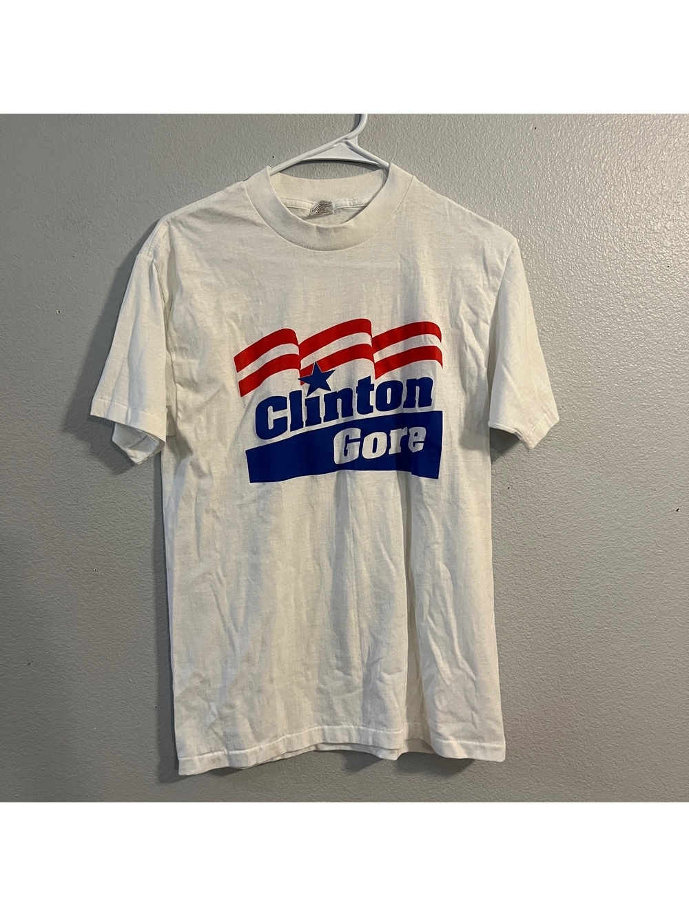 Vintage 1992 Clinton Gore Campaign T Shirt L Single Stitch Tuff Tee Political